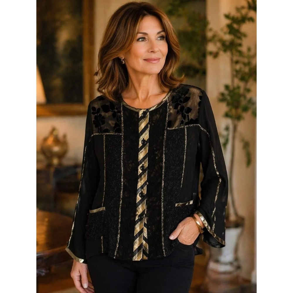 Tommy‎ n  LouLou Elegant Black and Gold Women's Top